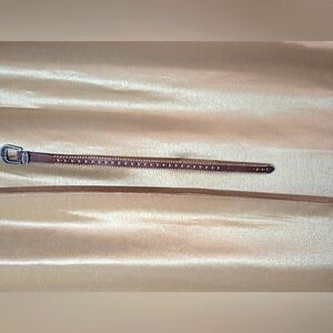 Nocona: Brown Leather Belt with Silver Buckle Used Very Good Cond.32-36"